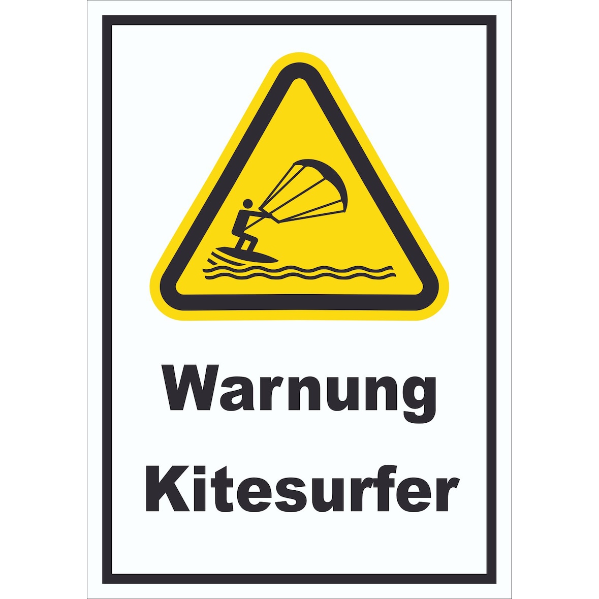 Schild Warnung Kitesurfer A6 (105x148mm)