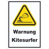 thumbnail of Schild Warnung Kitesurfer A6 (105x148mm)