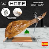 thumbnail of WellHome - IBERIA Luxe Schinkenhalter mit drehbarem Kopf aus Holz und Edelstahl und Messerset mit Wetzstahl