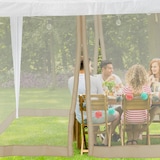 thumbnail of Relaxdays Moskitonetz für 3 x 3 m Pavillon, 2 Seitenteile, mit Reißverschluss & Klettband, 12 m XL Mückennetz, beige