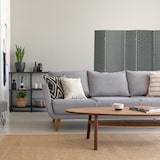 thumbnail of Relaxdays Paravent, 8-teilig, Raumtrenner faltbar, HxB 170x320 cm, Sichtschutz innen, Holz, Papierseil, Trennwand, grau