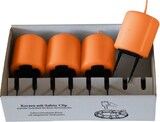 thumbnail of 4er Set Adventskerzen mit Safety Clip und Kerzenstecker (Haltekrallen) Karotte Dunkelorange 8 x ? 5 cm