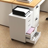 thumbnail of HOMCOM cajonera escritorio con ruedas, cajonera oficina con 5 cajones, archivador móvil, para estudio, salón, 40x40x67 cm, blanco