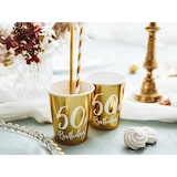 thumbnail of Party Geschirr 50. Geburtstag gold Partyset Einweggeschirr 50 Jahre Teller Becher Servietten
