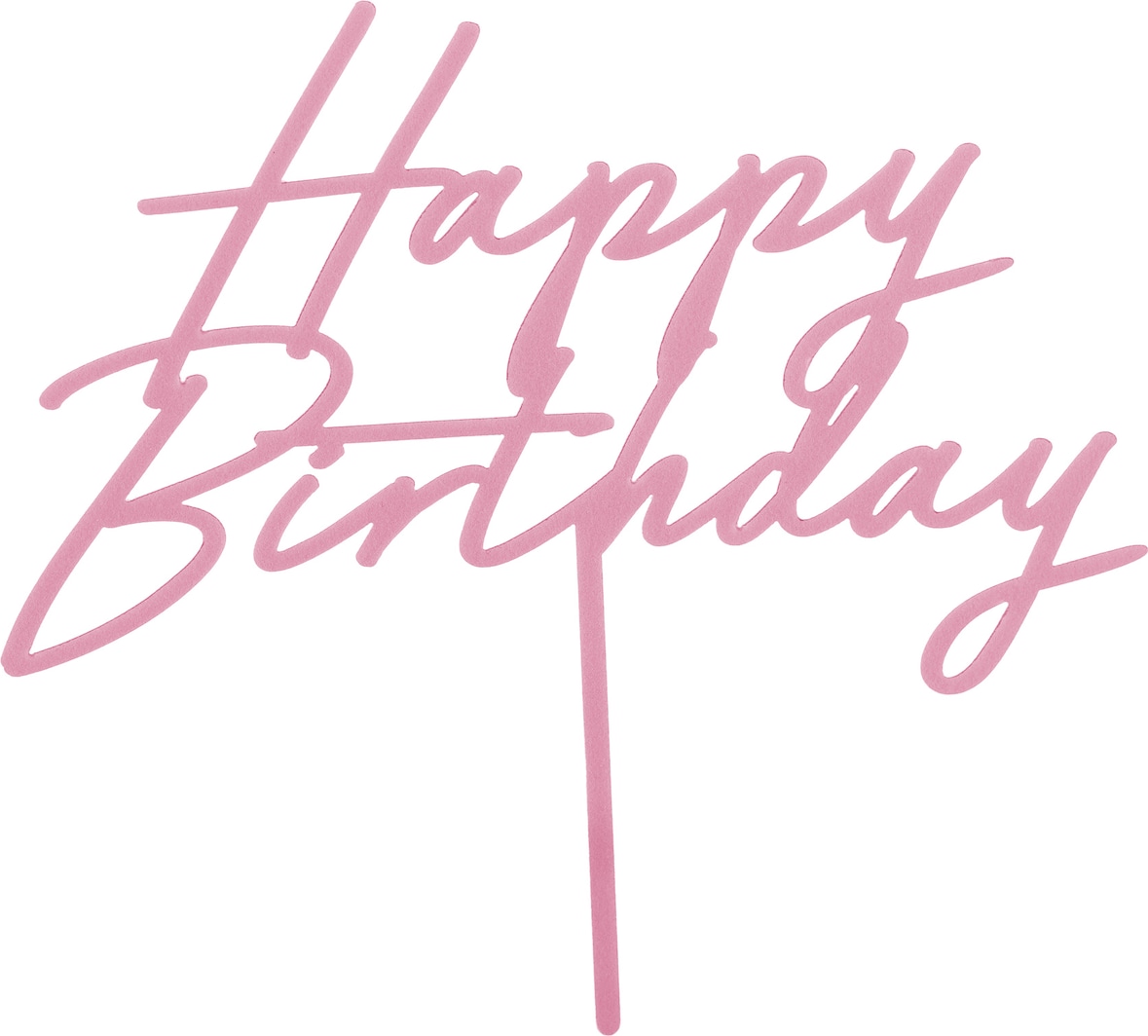 Cake Topper Happy Birthday 18x16cm Tortendeko Geburtstag Kuchendeko Tortenstecker Geburtstagsdeko Hellrosa