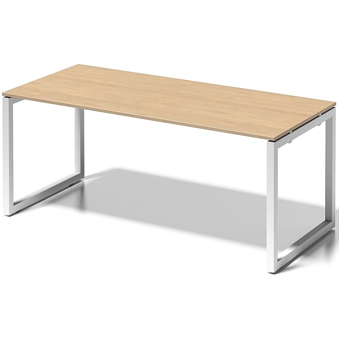 Schreibtisch Cito BxTxH 180x80x74cm ahorn Gestell verkehrsweiß