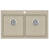 thumbnail of vidaXL Gootsteen dubbele bakken graniet beige