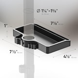 thumbnail of ONKRON Ablage für Monitorhalterungen 30-35 mm, Organizer mit Handyhalter, passend für D101E, D121E, D208E, G70, G140, TS1220, TS5065, Schwarz A35-B