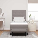 thumbnail of vidaXL Boxspringbett mit Kissen mit Kopfteil Taupe 90 x 200 cm Stoff