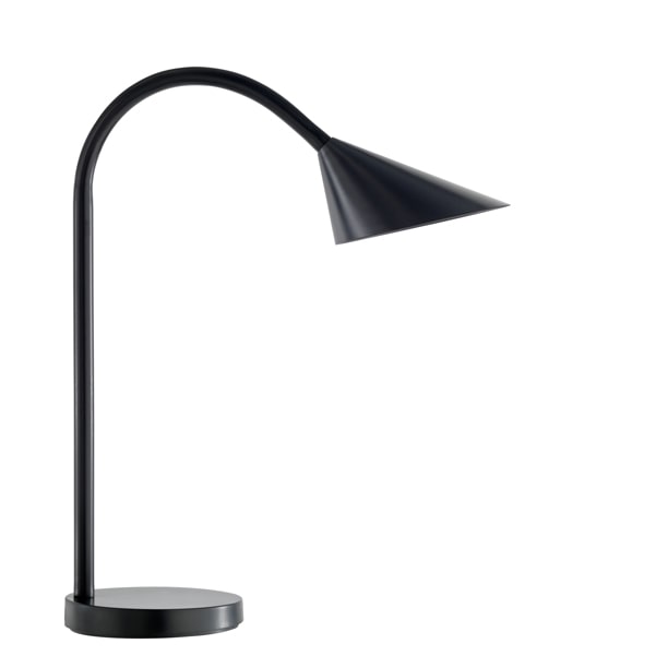 UNILUX Lampe LED Sol, tête orientable. Coloris Noir. Dim. tête : 14 cm, socle : 14 cm, hauteur : 45 cm