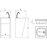 thumbnail of FRICOSMOS-Lavamanos registrable electrónico a pilas agua fría y caliente 450x450x850 mm.