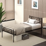 thumbnail of HOMCOM Estrutura de Cama Individual de Metal  com Cabeceira 95x196x100cm Preto