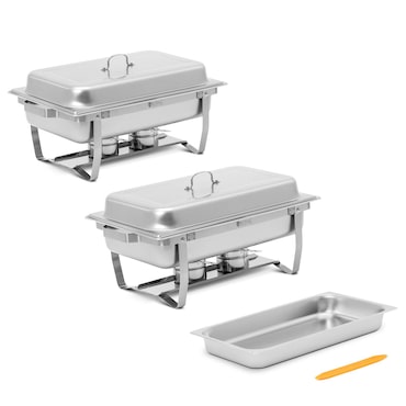 Royal Catering Chafing Dish - juego de 2 - GN 1/1 - 2 x 7,5 L - 2 envases de combustible -