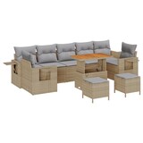 thumbnail of vidaXL 10-teiliges Garten-Sofa-Set mit Kissen Beige Poly Rattan Akazie