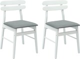 thumbnail of vidaXL Esszimmerstuhl 2 pcs Weiß und Grau Massives Gummiholz