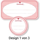 thumbnail of Sticker auf Rolle Motiv Homemade 6 Motive rechteckig & rund bunt 50 Stück