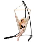 thumbnail of XXL Hängesessel mit Gestell Hängestuhl für 2 Doppel Hängesitz Hängeliege Beige