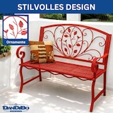 thumbnail of DanDiBo Gartenbank Rosso Wetterfest 2 Sitzer Metall Rot 110 cm 96707 Sitzbank Eisen Bank Garten Antik Parkbank