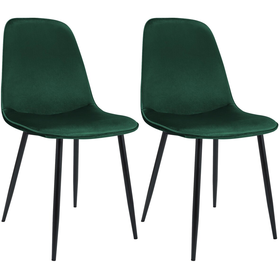 2er Set Esszimmerstuhl RAZON - Samt Grün 45x54x88 cm | Essstühle Esszimmerstühle Küchenstühle Wohnzimmerstühle