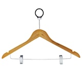 thumbnail of Gruccia in legno con gancio antifurto e pinze reggi-pantaloni colore naturale