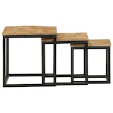 thumbnail of Tables basses gigognes 3 pcs bois massif de manguier et fer Modèle Orion Premium