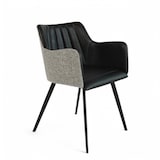 thumbnail of Fauteuil d'intérieur MILAN - Similicuir Noir et Tissu Gris