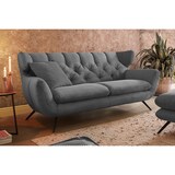 thumbnail of KAWOLA Sitzgruppe CHARME 3-Sitzer Sessel Hockerbank Cord grau