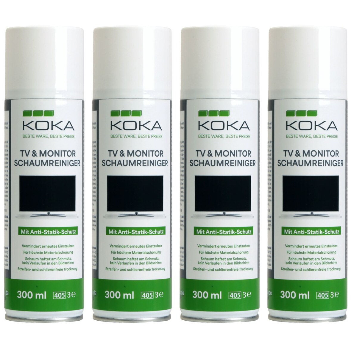 4x TV & Monitor Schaumreiniger je 300ml