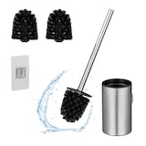 thumbnail of Relaxdays Toilettenbürste Wandmontage, zum Kleben, HxBxT: 40,5 x 9 x 10 cm, WC-Bürste, Edelstahl, Kunststoff, silber