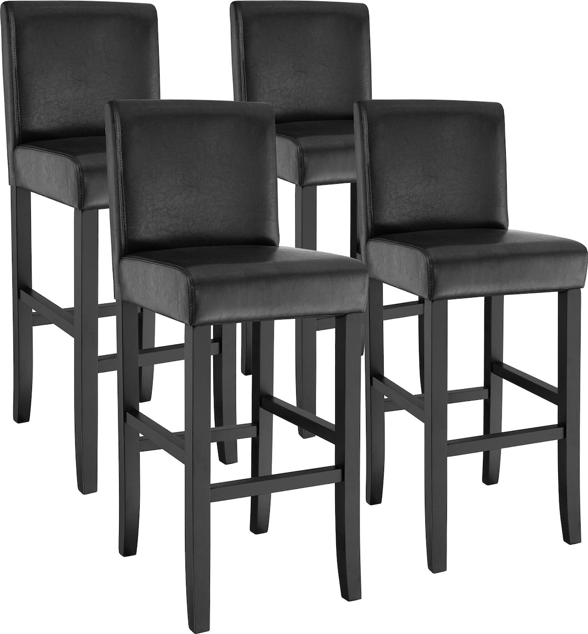 tectake Chaise de bar - noir, Lot de 4 - 403511 | METRO