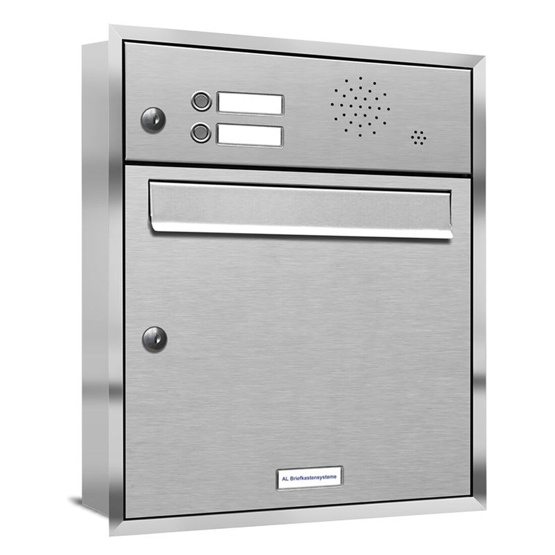 AL Briefkastensysteme 1 Fach Premium Edelstahl Unterputz Briefkasten Anlage für Post A4, modern, robust, wetterfest, Artikelnummer: 331T1U1K2S