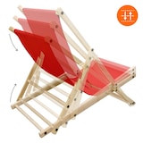 thumbnail of ECD Germany Liegestuhl klappbar Rot, Holz, verstellbare Rückenlehne mit 3 Liegepositionen, bis 120 kg, Gartenliege Sonnenliege Relaxliege Strandliege
