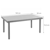 thumbnail of Poly-Rattan Gartentisch Cava, Esstisch Tisch mit Glasplatte, 160x90x74cm ~ grau