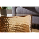 thumbnail of Couchtisch 75x31x75 cm Aluminium Beistelltisch Gold Orientalisch Rund, Flacher Hammerschlag Sofatisch Metall, Design Wohnzimmertisch Modern,