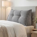 thumbnail of Home Nature Wohnkonzept Keilkissen grau 70x52x19 cm, Lesekissen für Bett und Sofa mit Seitenfach & Waschbezug