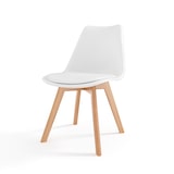 thumbnail of Set Di 4 Sedie Per Sala Da Pranzo Ufficio Con Gambe Faggio Legno Massello Massiccio Stile Nordico Scandinavo Seduta Imbottita Soggiorno Sala Bianco