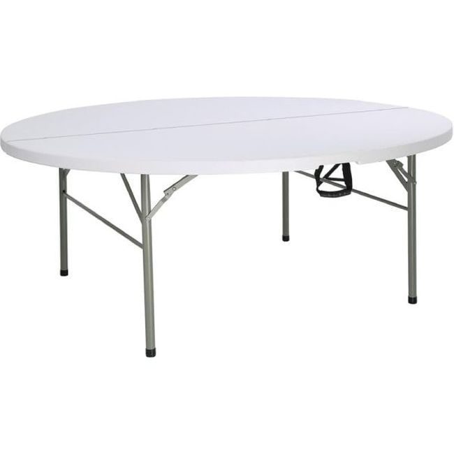 Mesa plegable redonda Bolero blanca de 183 cm
