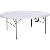 thumbnail of Mesa plegable redonda Bolero blanca de 183 cm
