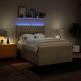 thumbnail of vidaXL Boxspringbett mit Matratze Creme 160x200 cm Stoff