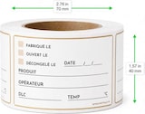 thumbnail of FHC - 1 500Pcs - Étiquettes DLC primaire et secondaire 70 x 40 mm