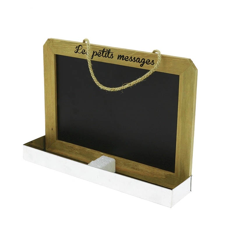 CREAPAK Mémo Ardoise murale cadre en pin "les petits messages " 35x7,5x3,5x25,5 cm - carton de 32