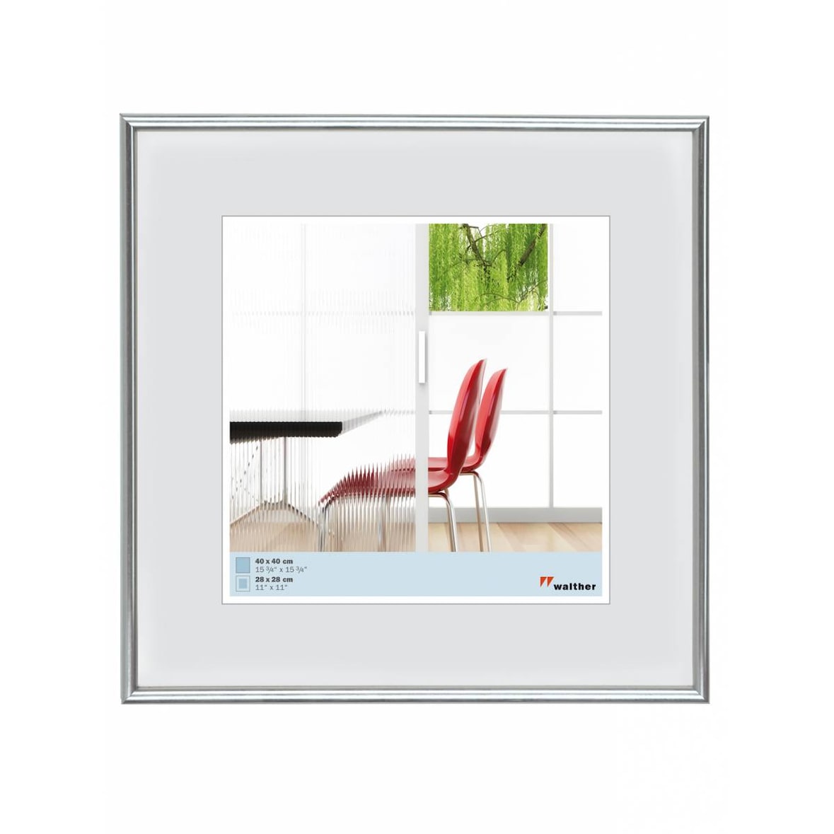 Galeria kunststof fotolijst, zilver, 35 x 35 cm