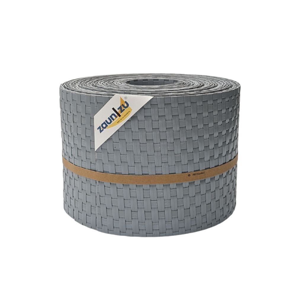 zaun|zu Sichtschutz Rattan für Doppelstabmatten UV-beständig Hellgrau 10x 2,55m
