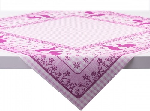 Sovie HORECA Tischdecke Joni-Rabbits in Beere aus Linclass® Airlaid 80 x 80 cm, 20 Stück - Ostern