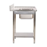 thumbnail of Cleiton® Lava-Loiças de 1 Cuba para Máquina de Lavar Louça com Escorredor à Direita em Aço Inoxidável 1400x700x900 mm Desmontável | Pia Industrial