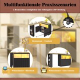 thumbnail of Bartisch ausziehbar 205x39x100 cm mit LED-Beleuchtung Stauraum Rollen und USB-Anschluss MDF Glas Schwarz für Küche Wohnen