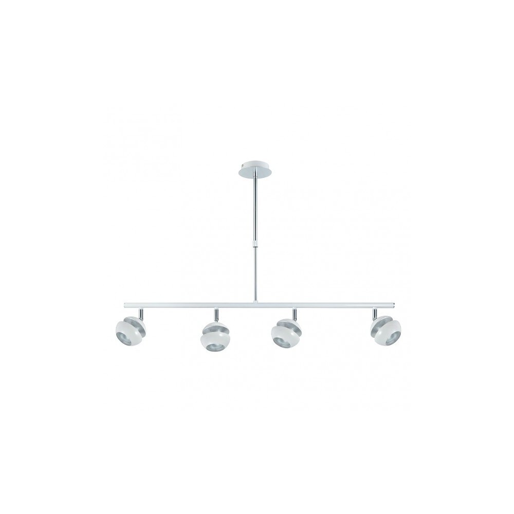 Colgante lineal de cuatro luces Beethoven Blanco/plata Fabrilamp
