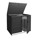 thumbnail of XL 2er-/4er-Mülltonnenverkleidung HWC-H75b, Mülltonnenbox, erweiterbar 138x138x105cm Holz MVG-zertifiziert ~ anthrazit