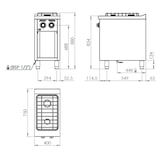 thumbnail of Cocina Industrial Gas 2 Fuegos Con Mueble C2F750E de HR Fainca