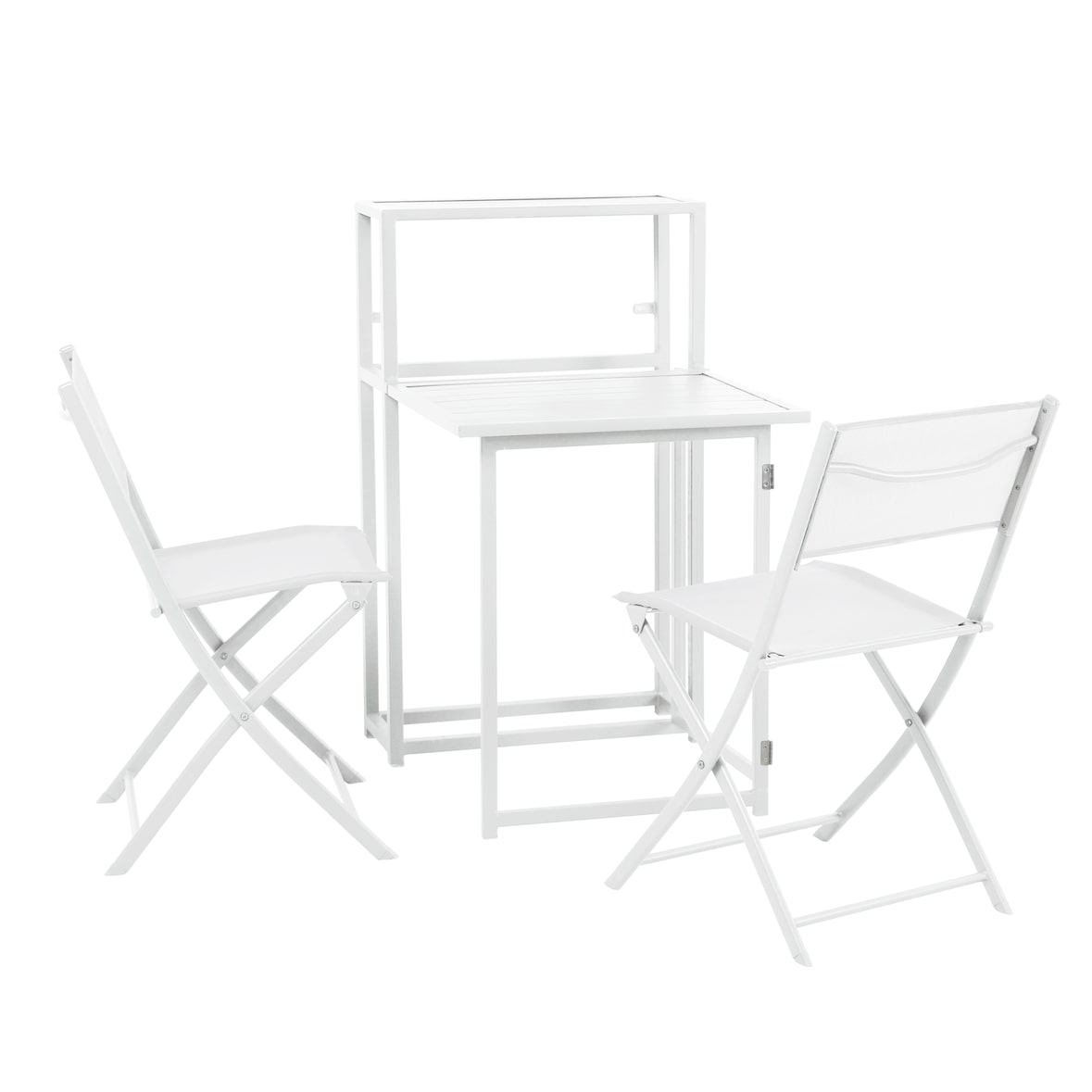 SVITA balkonset ruimtebesparend balkonmeubel klein balkon opvouwbaar wit